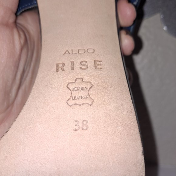 Aldo Retro Red, White and Blue Block Heels, Genuine Leather - Picture 7 of 7